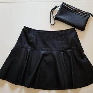 Free People leather swing skirt